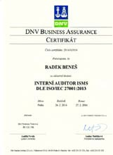 Interní auditor ISMS, dle ISO 27001